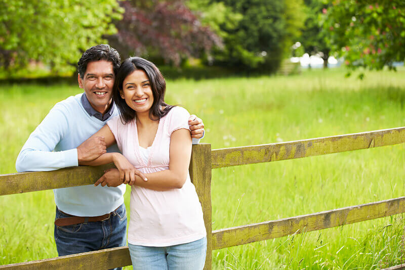 Couple in meadow